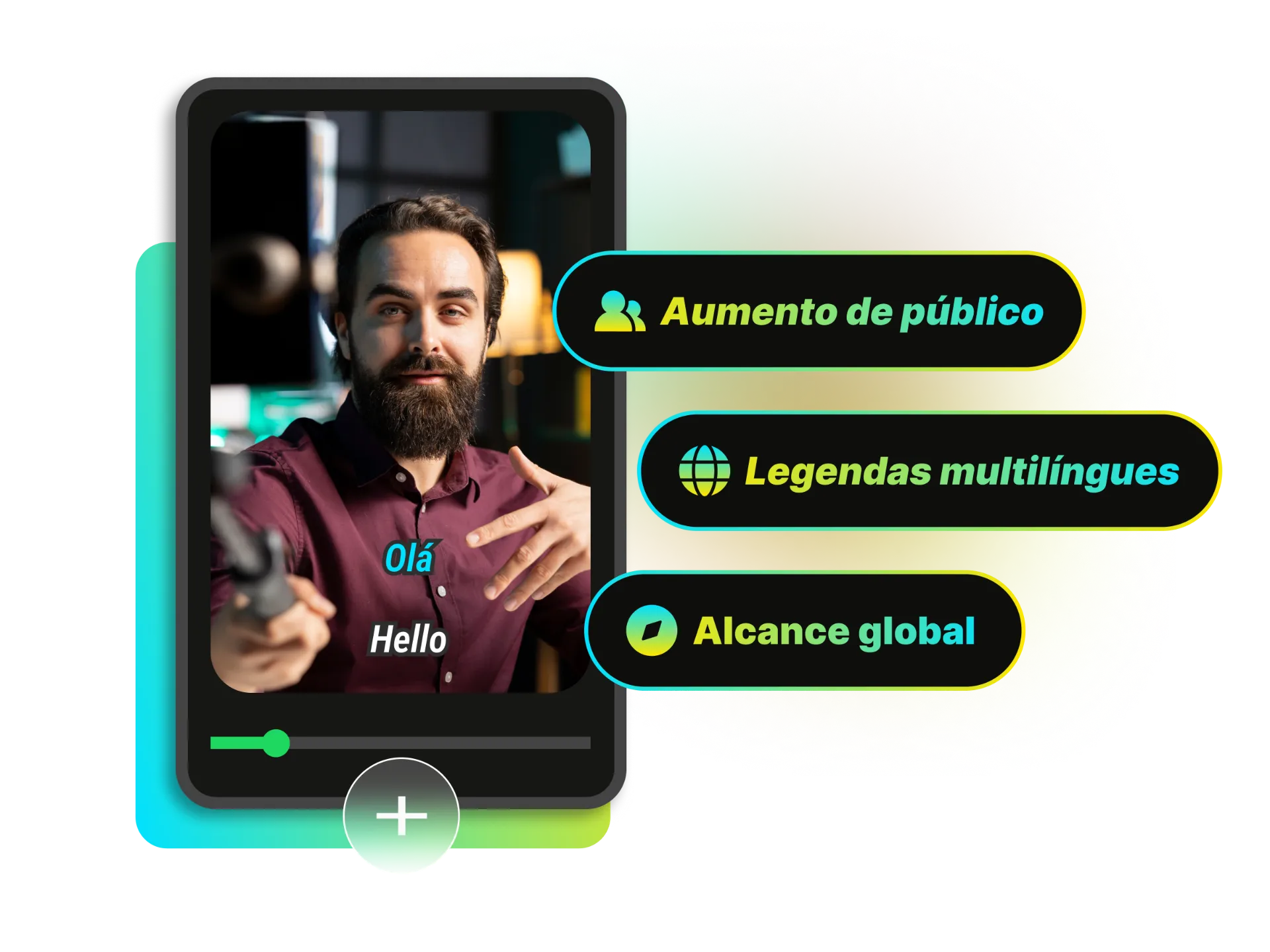 YouTube interface with translated video and performance metrics